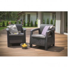 KETER. Set doua fotolii de gradina graphite Corfu..